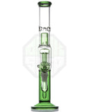 Smokin' Buddies 16" 8-Arm Tree Perc Straight Tube Water Pipe - Green Front View