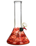 Smokin' Buddies 8" Raked Beaker Water Pipe Red Profile View