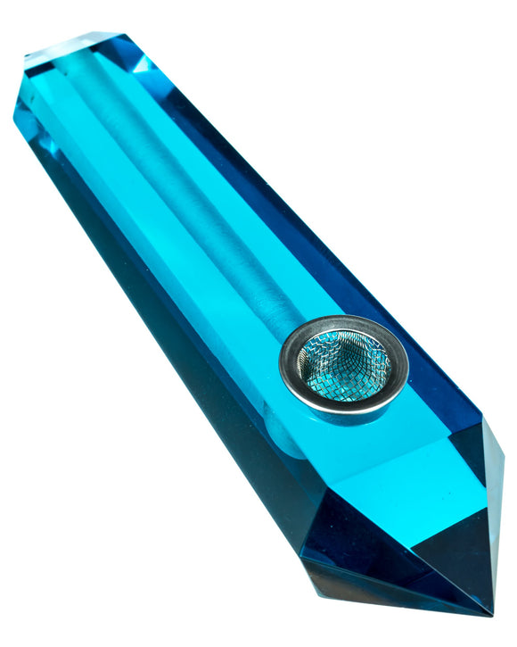 Blue Quartz Crystal Stone Pipe