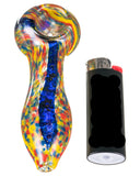 Smokin' Buddies Dichro Stripe Fritted Hand Pipe Size View