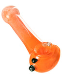 Orange Fritted Two Tone Spoon Pipe w/ Black Marbles