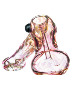 Fumed Hammer Bubbler with Pink Highlights