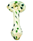 Green Milky Spotted Spoon Pipe