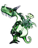 Side view of Smokin' Buddies "Puff" The Glass Dragon Water Pipe