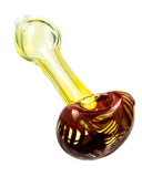 Red Raked Face Fumed Spoon Pipe