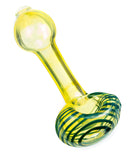 Teal Spiral Face Fumed Mini Spoon Pipe
