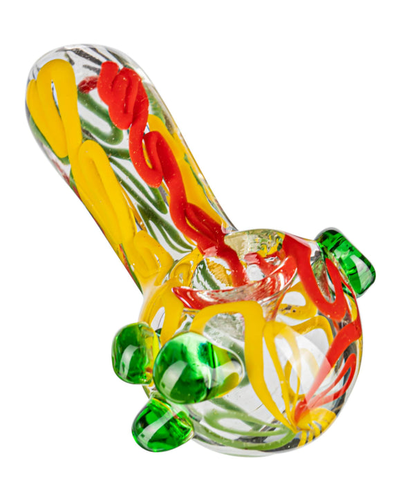 Thick Latty Rasta Spoon w/ Marble Accents