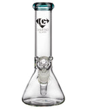 Diamond Glass 8" Basic Beaker Water Pipe - Teal Front View