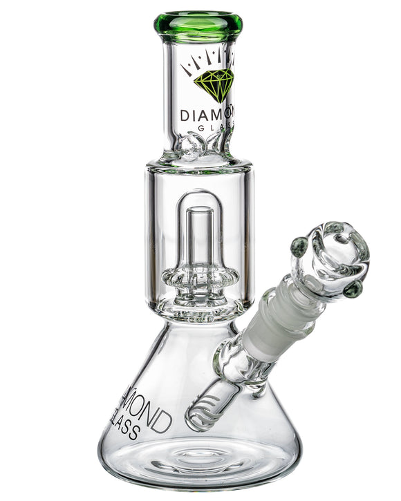 Diamond Glass Short Neck UFO Beaker Water Pipe Green