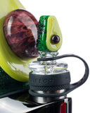 Close up Image of the Avocadope Carb Cap For Puffco Peak inserted in to the Avocado Puffco Peak 