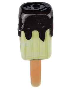 Front view of Empire Glassworks Choco Melon Popsicle Hand Pipe.