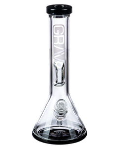 Grav Labs Black Accented Beaker Water Pipe with Inverted Restriction - Front View