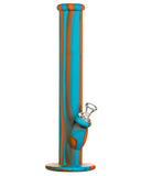 Nucleus 14" Silicone Straight Tube Water Pipe - Blue & Orange