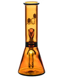 Nucleus "Basics" 8" Full Color Beaker Water Pipe - Amber Rear View
