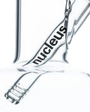 Nucleus Clear Glass Buoy Base Water Pipe - Glass Downstem Close Up