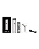 Yocan Evolve 2.0 Vaporizer - Silver Shown with Two Cartridges USB Cable and Box