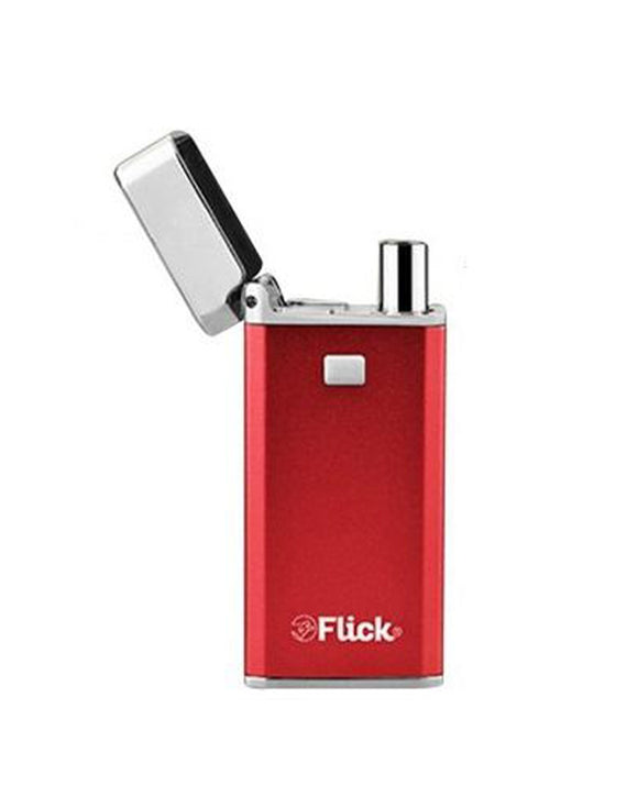 Yocan Flick Vaporizer - Red Side View with Lid Open
