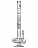 Double 8 Arm Tree to Inline Perc Water Pipe